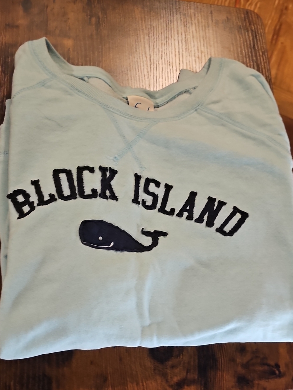 Light Blue Pullover Sweatshirt with Whale Graphic